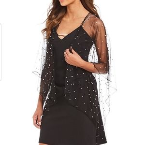 KARL LAGERFELD PARIS Pearl Tulle Social Stole NEW